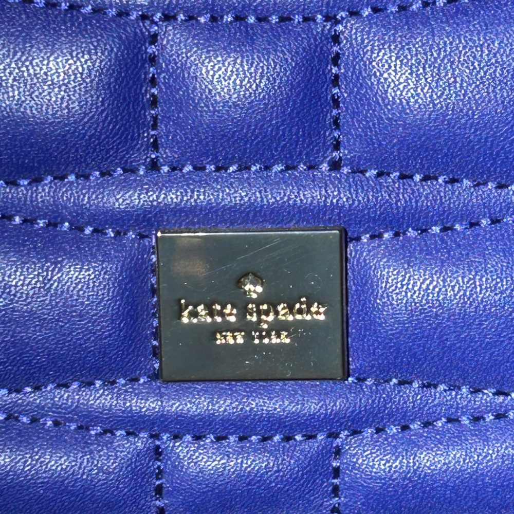 Kate Spade New York Purple Quilted Bag 16.5” x 12” Storybook Lining w/Bag Charm - Picture 7 of 17